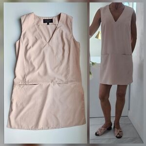 Hilton Hollis New York Seashell V-Neck Vest Sleeveless Shift Dress